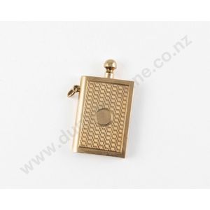Art Deco Vienna 14ct vesta lighter fob, machine cut rectangular&hellip;