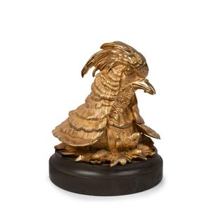 A bronze pheasant inkwell by Le Blanc, Paris, 20th century, on…