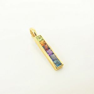 9ct Yellow Gold Rectangular Onyx and Diamond Enhancer pendant