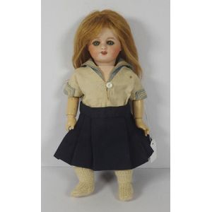 Antique French bisque doll in original sailor dress costumes,…