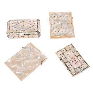 Three mother of pearl card cases and one other box 19th century,…