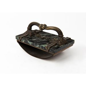 A bronze mounted verde marble desk blotter, 19th century, 9 cm…