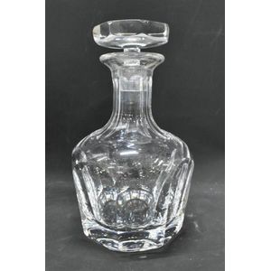 An Orrefors crystal decanter, with thumbprint pattern & flat…