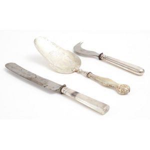 Three pieces of Russian flatware 19th century, comprising a…
