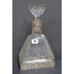 Early German crystal and sterling silver top and bottom…