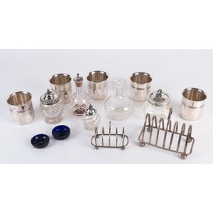 Silver, crystal and silver plated ware including toast racks,…
