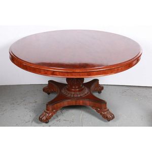 Circular dining table mid 19th century, mahogany, drum edge,…