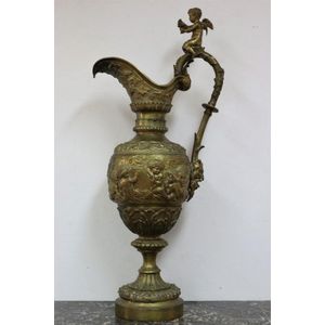 Large impressive antique French bronze ornamental ewer,…