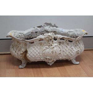 Antique French Louis XV style cast iron garden planter, with…