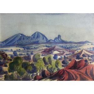 Reuben Pareroultja (1916-1984) mount Sonder watercolour signed…