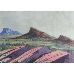 Ewald Namatjira (1930-1984) MacDonnell Ranges watercolour…
