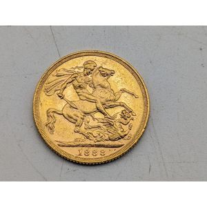 1888 Melbourne full gold sovereign, Saint George and the dragon…