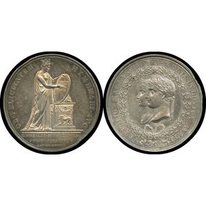 France: 1810 silver medallion (48.8 mm x 4.8 mm), 'Neapolo.…
