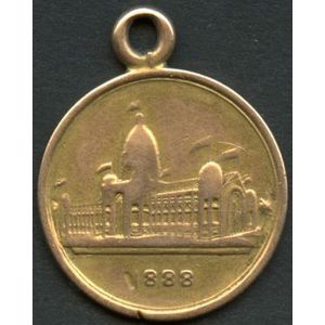 Exhibitions: 1888 Melbourne Centenary Exhibition gold medallion…
