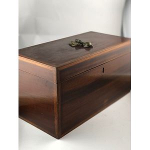 Regency mahogany tea caddy rectangular form, with satinwood…