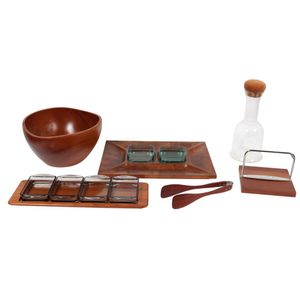 Danish timber platters & bowls teak chrome & glass circa 1970s…