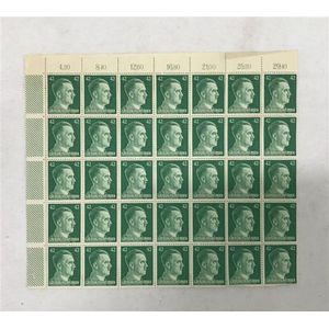 A complete block of German World War II Adolf Hitler stamps,…