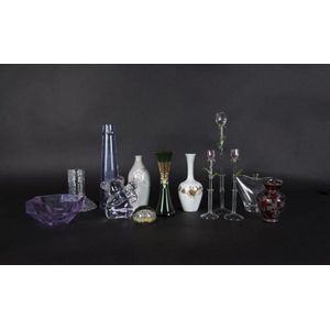 Murano glass paperweight, Orrefors glass koala, vase and…