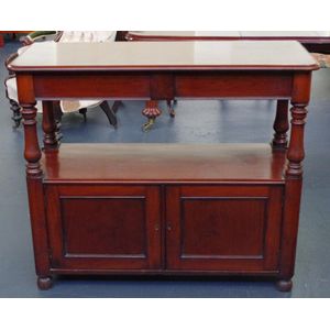 19th century mahogany dumb waiter with two drawers and two…