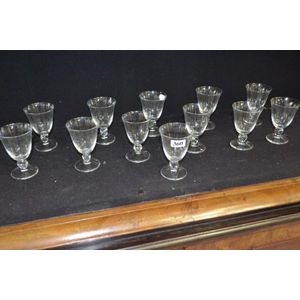 DAUM Nancy France set of 12 Art Deco wine glasses, each is signed