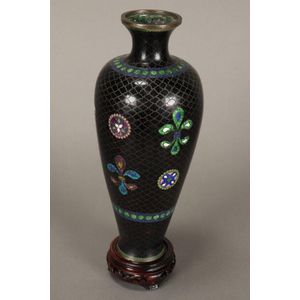 Japanese cloisonne vase, of ovoid form with a spreading lip,…