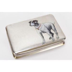 Delightful Continental silver and enamel box and cover, of…