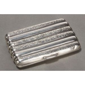 George V sterling silver cigar case, hallmarked Birmingham,…