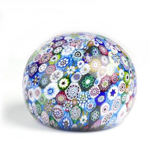 A St Louis paperweight, multi-coloured millefiori canes, one…