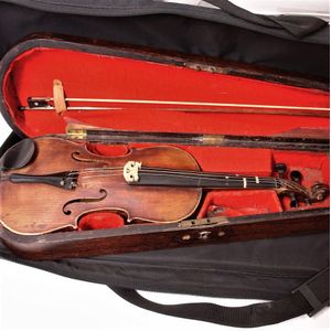 A vintage violin in 19th century rosewood case, possibly German,…