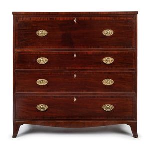 A Georgian mahogany secretaire chest of four drawers, with&hellip;