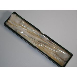Ten carved mother of pearl cocktail forks including a set of 6…