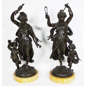Jean Louis Gregoire (French 1840 - 1890), pair of bronze figure…