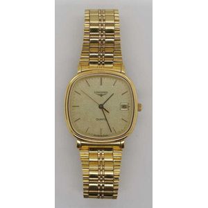 Longines Gold Plated Quartz Watch with Date, 36mm Width - Watches ...