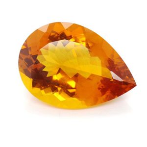 Large Citrine Drop Cut Gemstone - 33x22.6x15.1mm - Unmounted / Loose ...