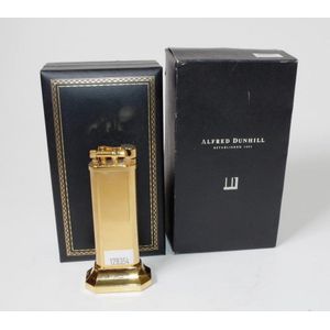 Cased Dunhill gold plated table lighter marked to base and…
