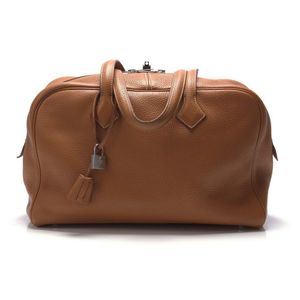HERMES Market Feu Shoulder Bag C Taurillon Clemence leather Orange SHW Used