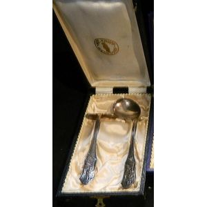 A German cased set of a child's spoon & Pusher Art Krupp…