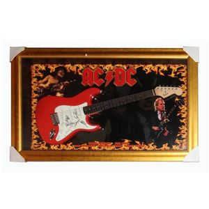 AC/DC signed fender Squire Guitar signed by Brian Johnson, Phil…