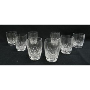 vintage royal ruby red glass, set of eight footed tumblers