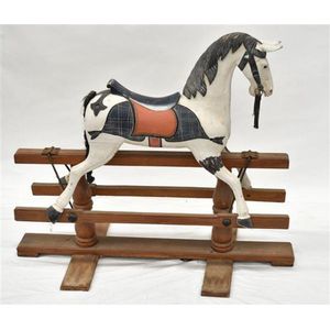 A sweet childs rocking horse, leather Bridle broken, missing…