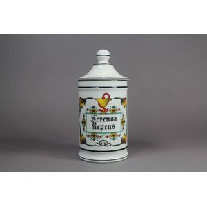Large antique French chemist jar, Serenoa Respens, 23 cm high,…