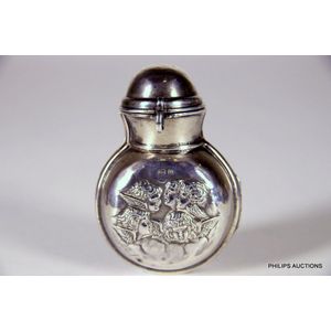 A sterling silver cased travelling perfume bottle, 1904&hellip;