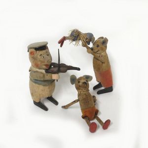 Three Schuco clockwork toys, a dancing mouse with partner, a…