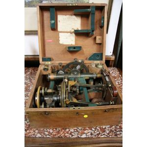 An antique cased theodolite retailed by T.F. Wiesener Sydney,…
