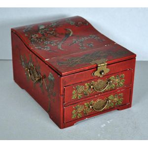 Chinese Lacquered Bird Box with Fitted Interior - Zother - Oriental