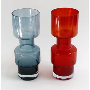 Vintage Scandinavian Art Glass Vases in Blue and Red - Scandinavian ...