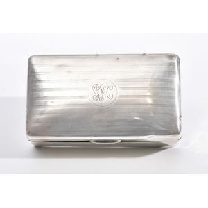 A sterling silver cigar box. Provenance: Belonged to Sir…