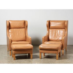 Børge Mogensen for Fredericia Stolefabrik, pair of high-back&hellip;