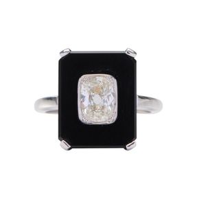 white gold onyx and diamond ring