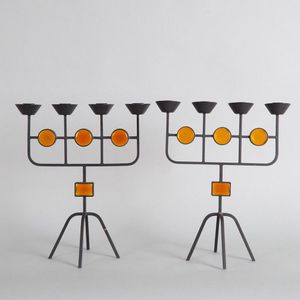 A pair of Erik Hoglund and Gunnar Ander Candelabras for Ystad…